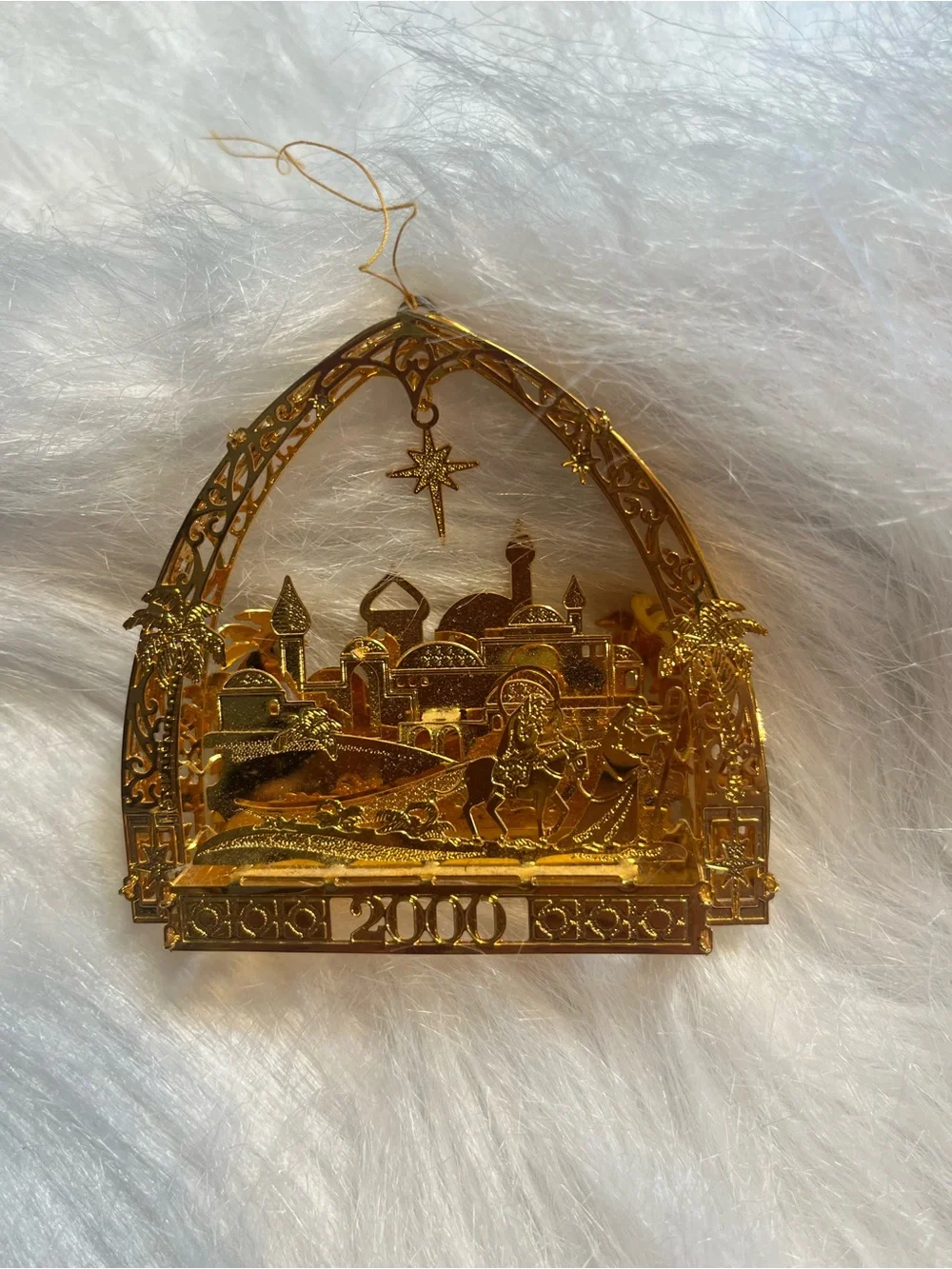 Danbury Mint 2000 23KT Gold Plated Ornament-Bethlehem